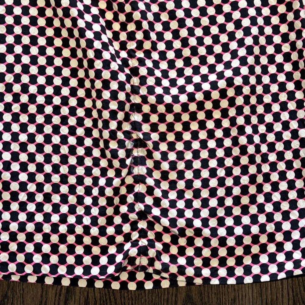 Kate Spade New York Geometric Dot Fit & Flare‎ Silk Dress 0 pink black white - Picture 15 of 16